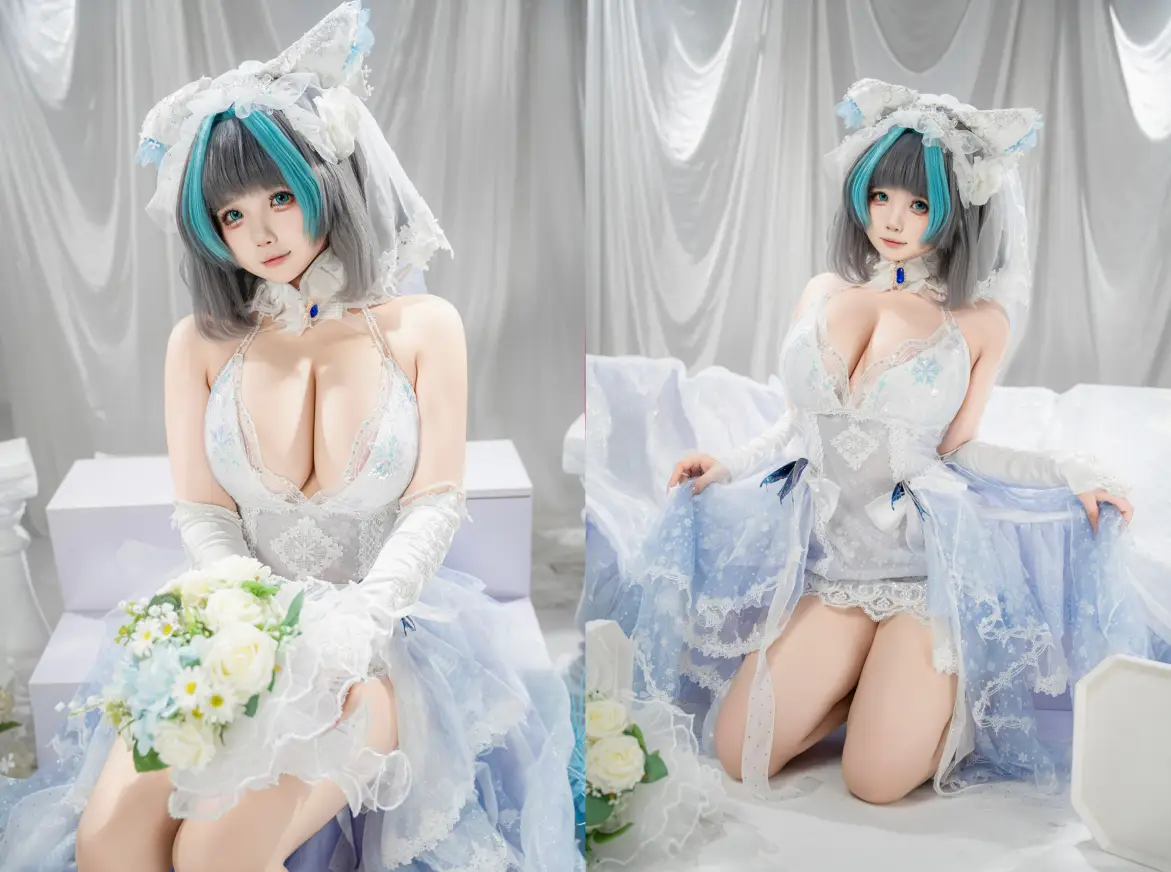 宝钡Bei – 碧蓝航线 柴郡 誓约花嫁 [42P/493MB]